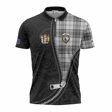 Glen Tartan Zipper Polo Shirt New Zealand Pattern Unique Zipper Stylized