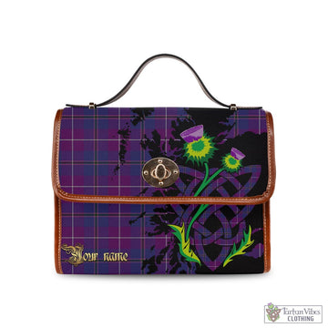 Glencoe Tartan Waterproof Canvas Bag with Scotland Map and Thistle Celtic Accents