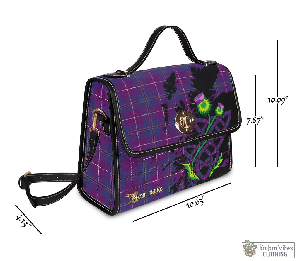 Tartan Vibes Clothing Glencoe Tartan Waterproof Canvas Bag with Scotland Map and Thistle Celtic Accents