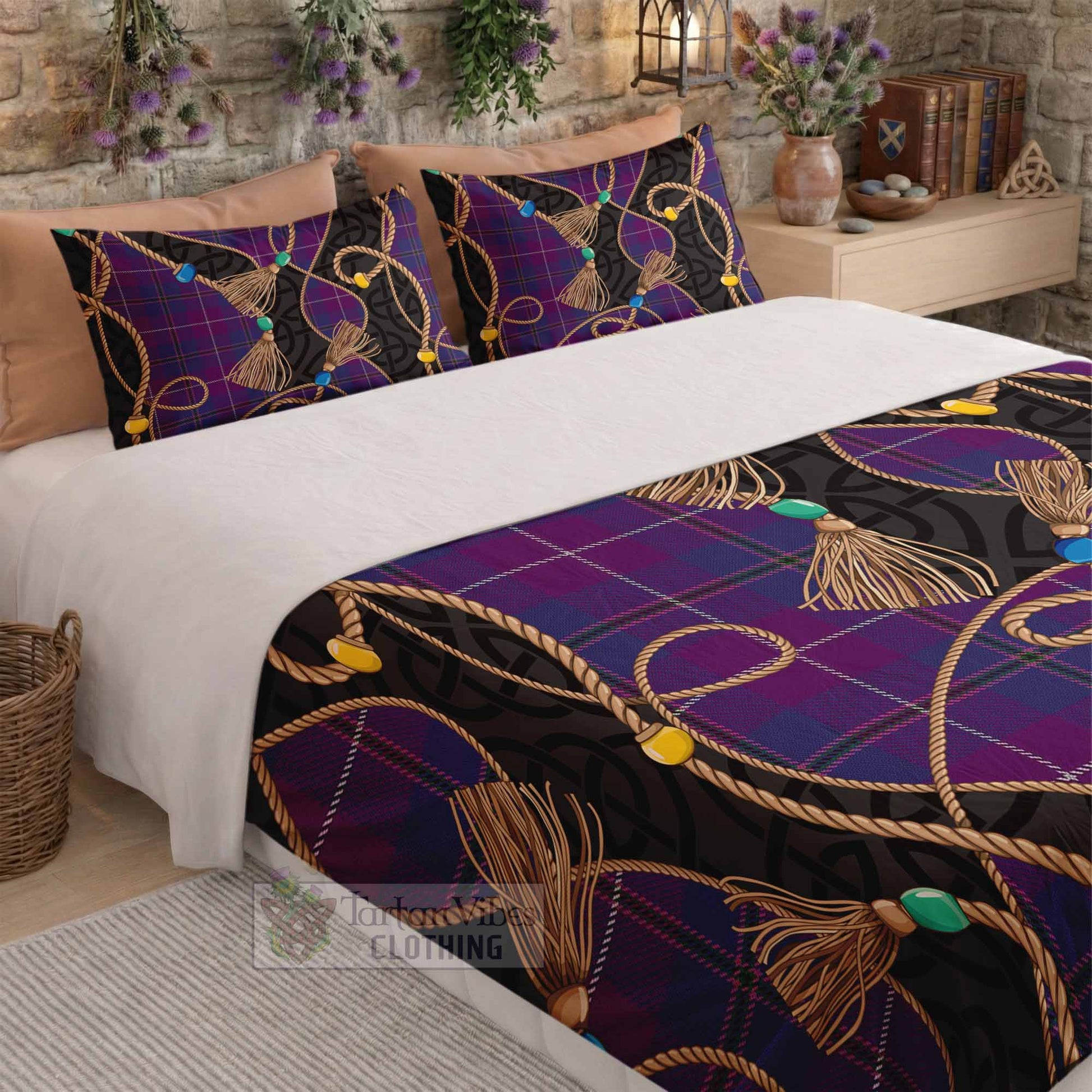 Glencoe Scottish Tartan Twisted Ropes Stylized Bedding Set - Tartan Vibes Clothing