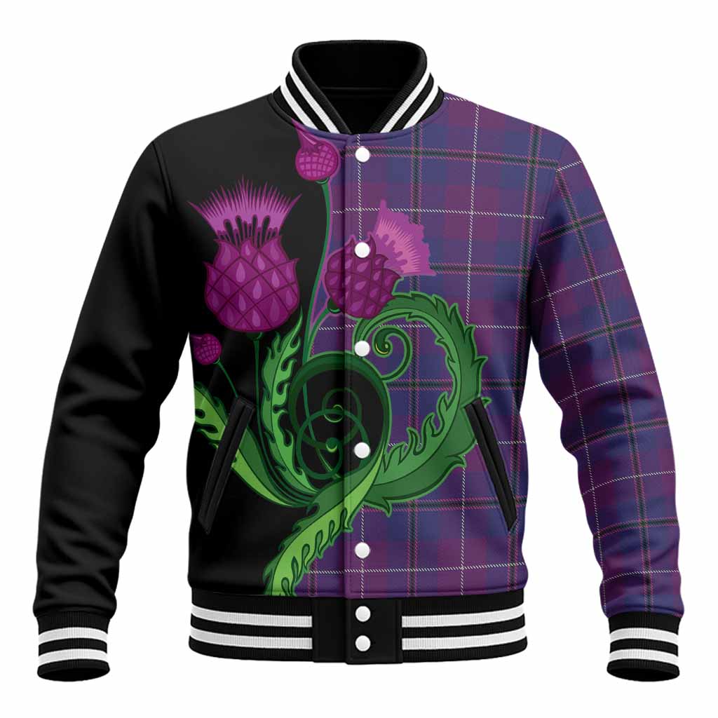 Glencoe Tartan Baseball Jacket Traditional Scottish Thistle