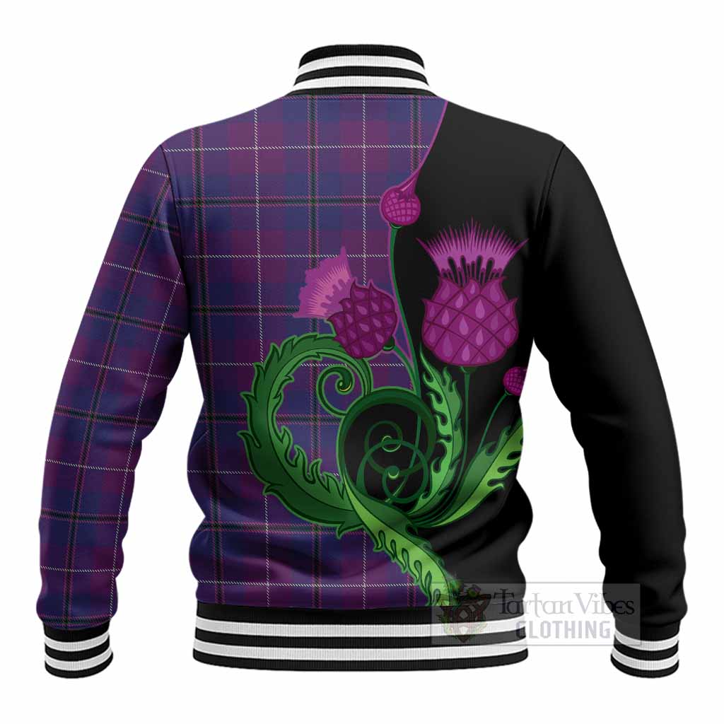 Glencoe Tartan Baseball Jacket Traditional Scottish Thistle
