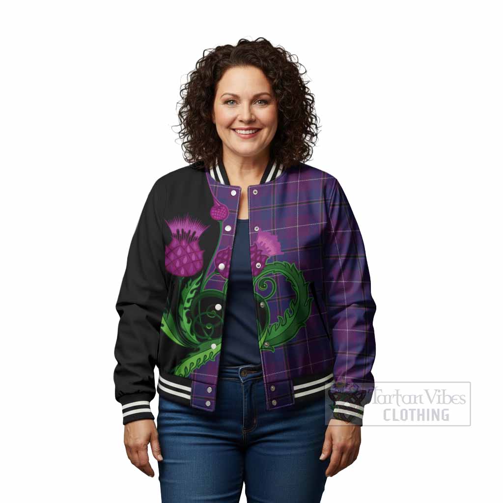 Glencoe Tartan Baseball Jacket Traditional Scottish Thistle