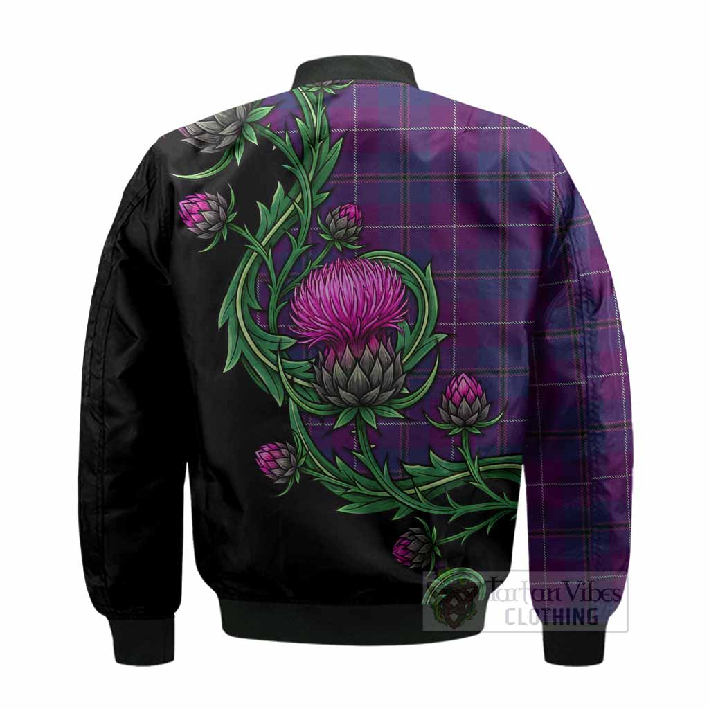 Glencoe Tartan Bomber Jacket Resilient Scottish Thistle - Tartan Vibes Clothing