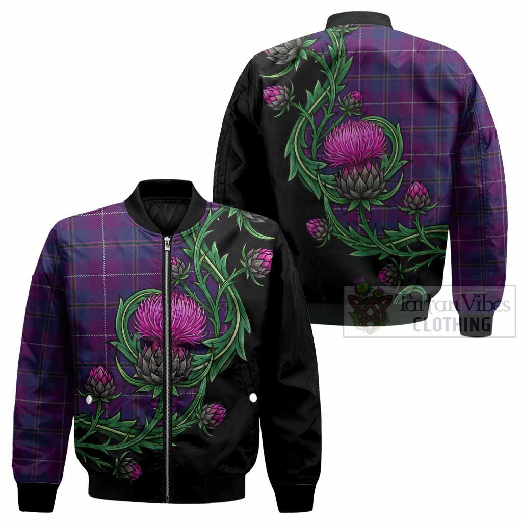 Glencoe Tartan Bomber Jacket Resilient Scottish Thistle - Tartan Vibes Clothing