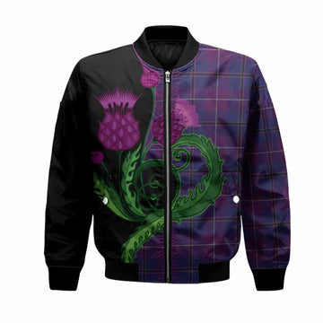 Glencoe Tartan Bomber Jacket Traditional Scottish Thistle