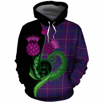 Glencoe Tartan Cotton Hoodie Traditional Scottish Thistle
