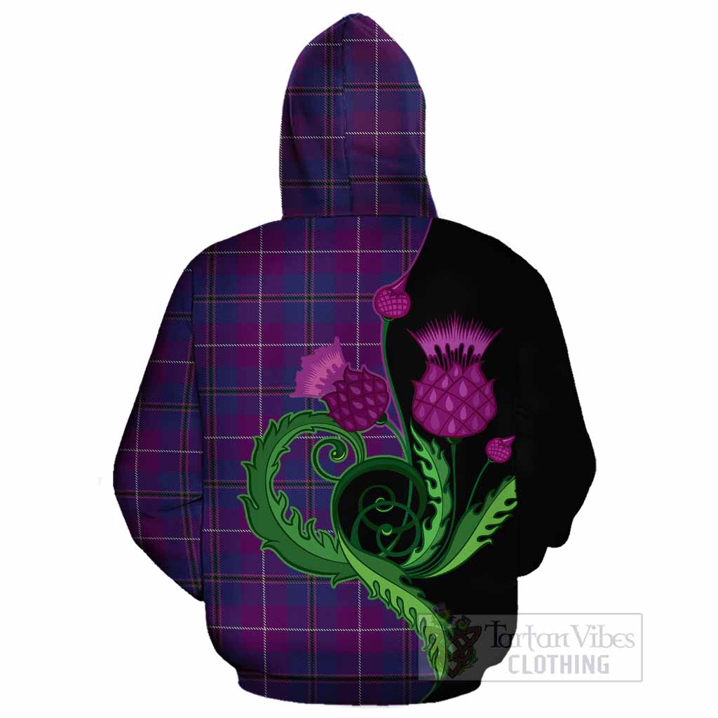 Glencoe Tartan Cotton Hoodie Traditional Scottish Thistle