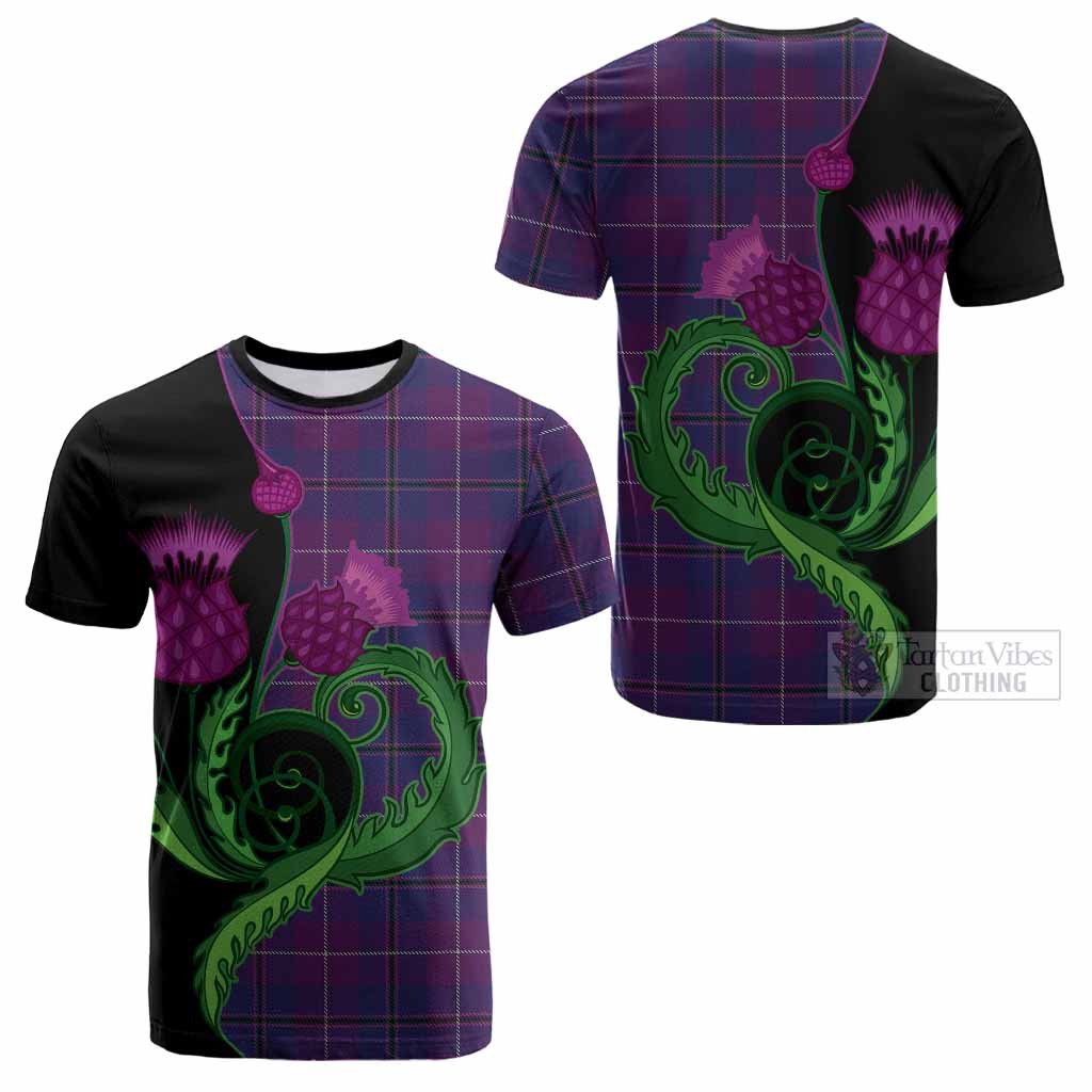 Glencoe Tartan Cotton T-shirt Traditional Scottish Thistle