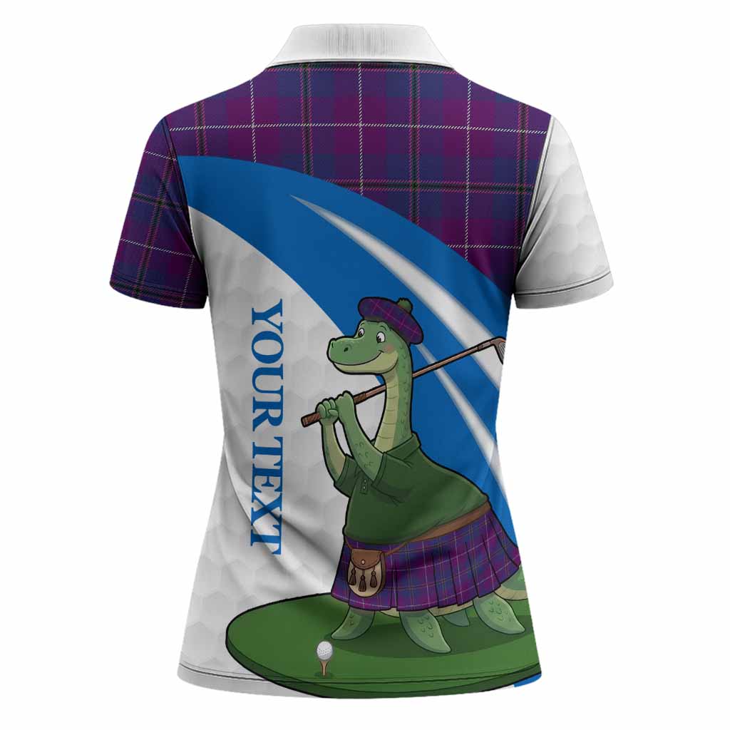 Glencoe Tartan Crest Golf Nessie Women Polo Shirt Loch Ness Monster Sporty Style