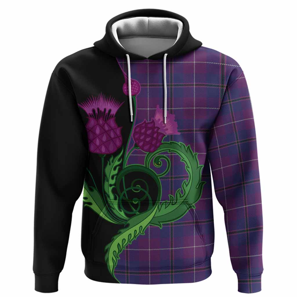 Glencoe Tartan Hoodie Traditional Scottish Thistle