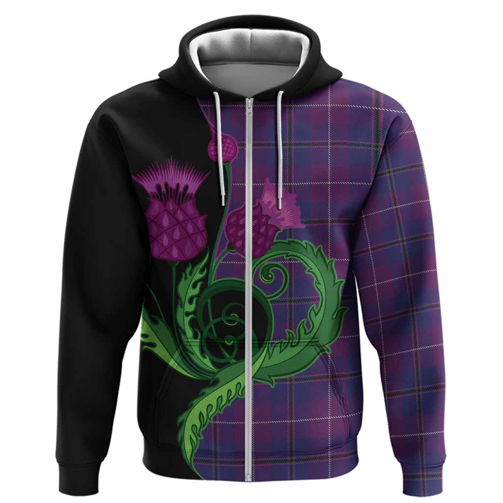 Glencoe Tartan Hoodie Traditional Scottish Thistle