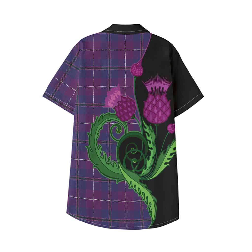Glencoe Tartan Kid Hawaiian Shirt Traditional Scottish Thistle