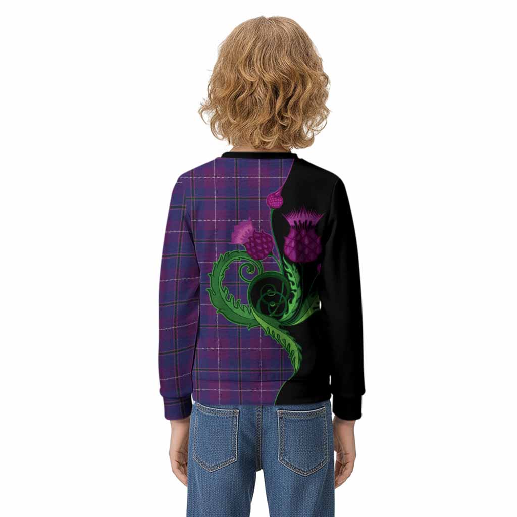 Glencoe Tartan Kid Knitted Sweatshirt Traditional Scottish Thistle