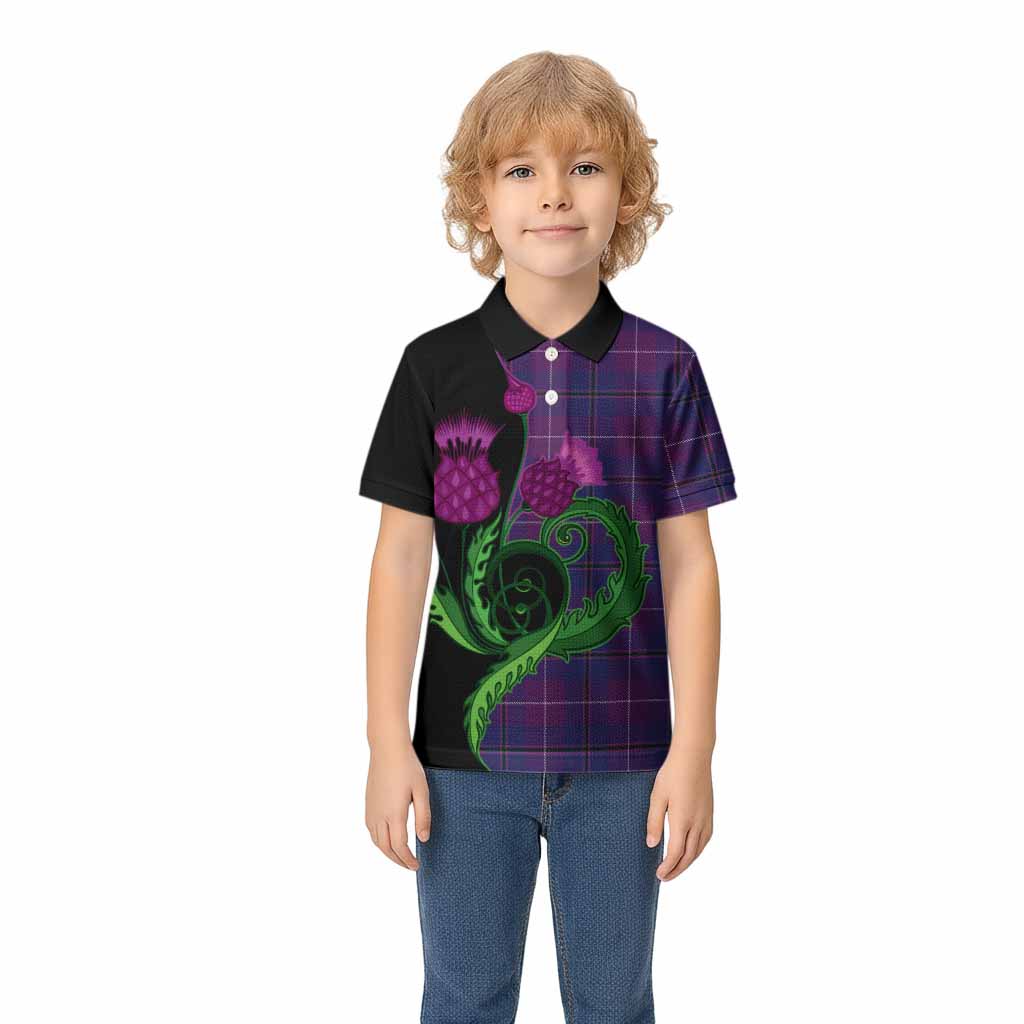 Glencoe Tartan Kid Polo Shirt Traditional Scottish Thistle