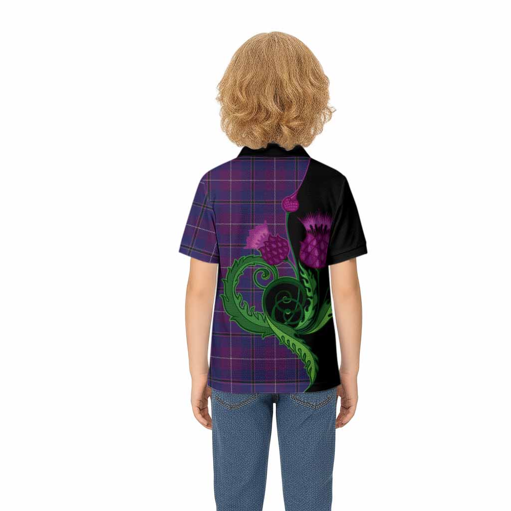 Glencoe Tartan Kid Polo Shirt Traditional Scottish Thistle