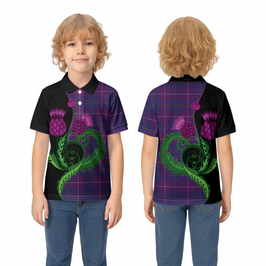 Glencoe Tartan Kid Polo Shirt Traditional Scottish Thistle