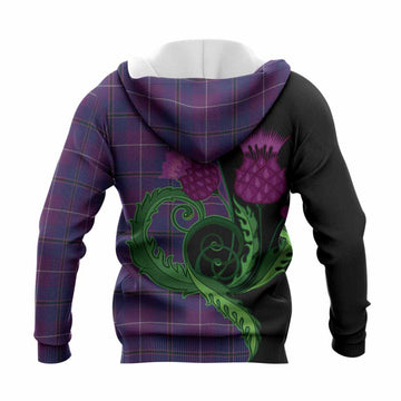 Glencoe Tartan Knitted Hoodie Traditional Scottish Thistle