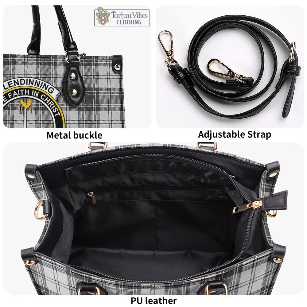 Glendinning Tartan Luxury Leather Handbags with Family Crest - Tartan Vibes Clothing