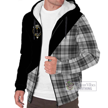 Glendinning Tartan Sherpa Hoodie with Family Crest and Military Logo Style Unisex S - Tartan Vibes Clothing