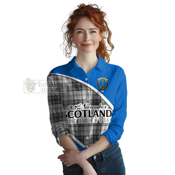 Glendinning Family Crest Tartan Women's Casual Shirt Celebrate Saint Andrew's Day in Style Female - Tartan Vibes Clothing