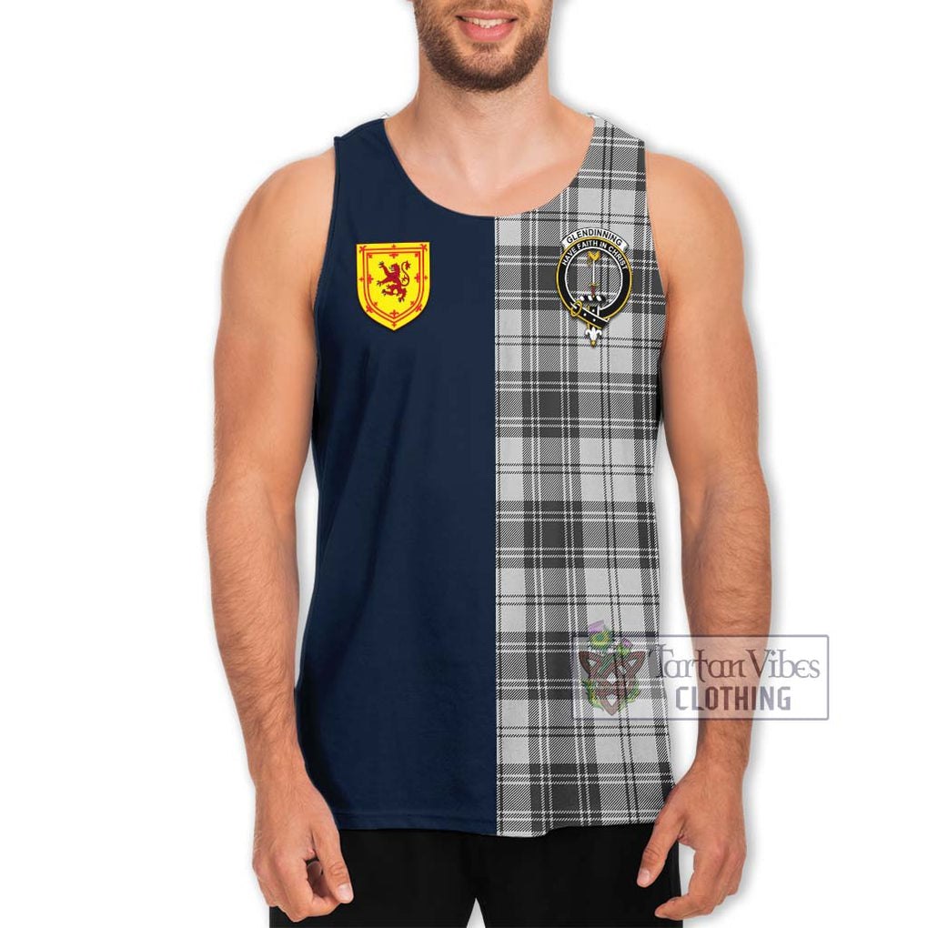 Glendinning Tartan Men's Tank Top Alba with Scottish Lion Royal Arm Half Style Men - Tartan Vibes Clothing