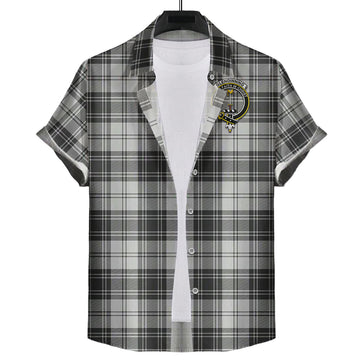 Glendinning Tartan Short Sleeve Button Down Shirt with Family Crest
