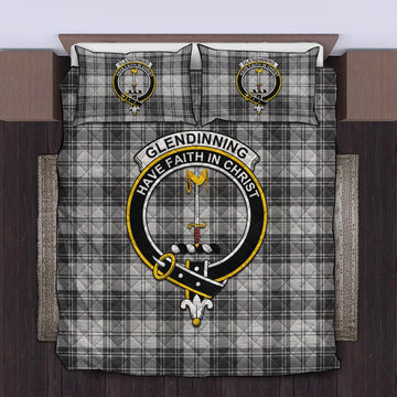 Glendinning Tartan Quilt Bed Set with Family Crest King - Tartan Vibes Clothing