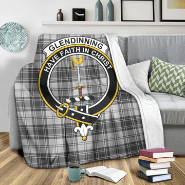Glendinning Tartan Blanket with Family Crest X-Large 59 x 79 inches 150 x 200 cm - Tartan Vibes Clothing