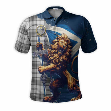 Glendinning Tartan Family Crest Men's Polo Shirt with Scottish Majestic Lion Kid - Tartan Vibes Clothing