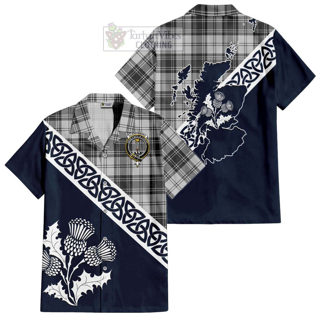 Glendinning Tartan Hawaiian Shirt Featuring Thistle and Scotland Map Kid - Tartan Vibes Clothing