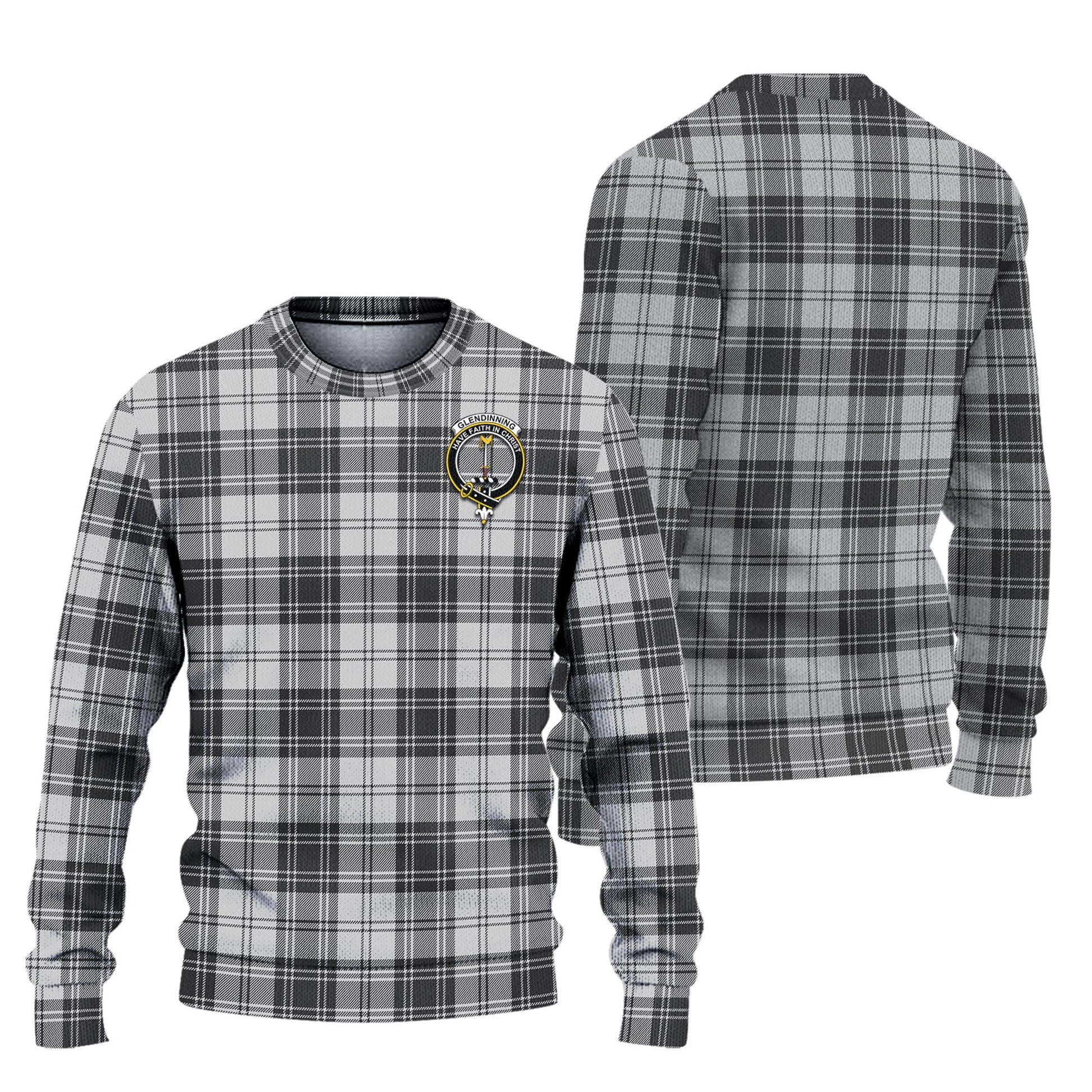 Glendinning Tartan Ugly Sweater with Family Crest Unisex - Tartan Vibes Clothing