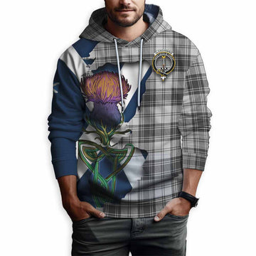 Tartan Vibes Clothing Glendinning Tartan Family Crest Hoodie Scottish Thistle Celtic Inspired