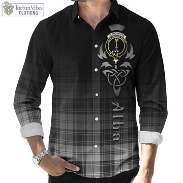 Glendinning Tartan Long Sleeve Button Up Featuring Alba Gu Brath Family Crest Celtic Inspired Men's Shirt - Tartan Vibes Clothing