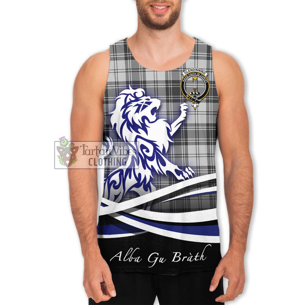 Glendinning Tartan Men's Tank Top with Alba Gu Brath Regal Lion Emblem Men - Tartan Vibes Clothing