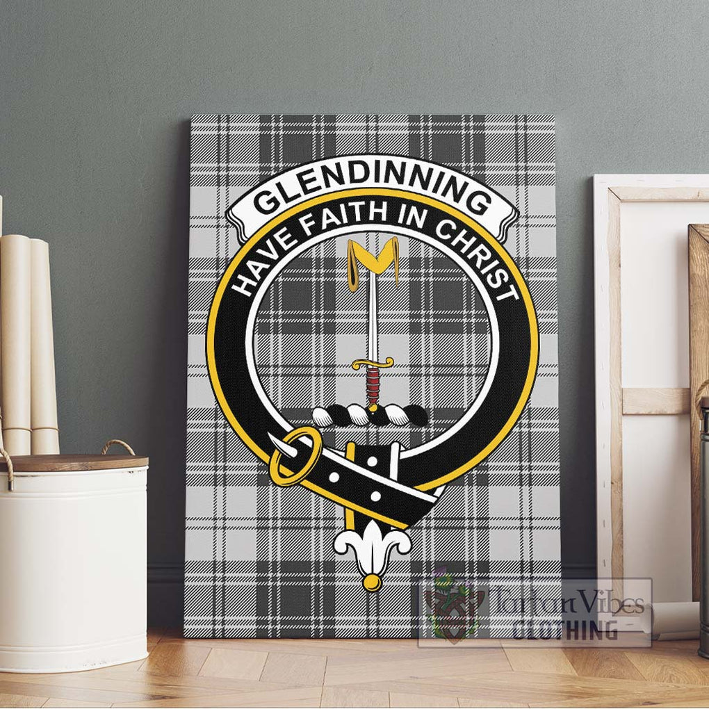 Glendinning Tartan Canvas Print Wall Art with Family Crest Without Frame - Tartan Vibes Clothing