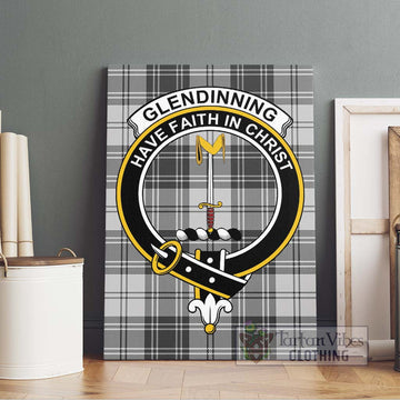 Glendinning Tartan Canvas Print Wall Art with Family Crest Without Frame - Tartan Vibes Clothing