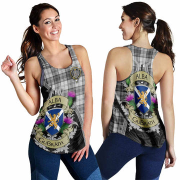 Glendinning Tartan Family Crest Women's Racerback Tanks Lion Rampant Royal Thistle Shield Celtic Inspired 4XL - Tartan Vibes Clothing