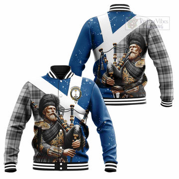 Glendinning Tartan Baseball Jacket with Family Crest Scottish Bagpiper Vibes Unisex - Tartan Vibes Clothing