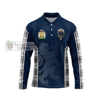 Glendinning Tartan Long Sleeve Polo Shirt with Family Crest and Lion Rampant Vibes Sport Style Unisex - Tartan Vibes Clothing
