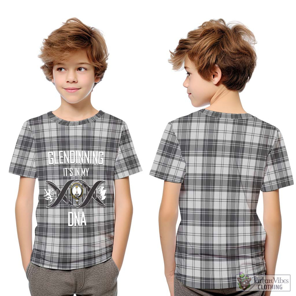 Glendinning Tartan Kid T-Shirt with Family Crest DNA In Me Style Youth XL Size14 - Tartan Vibes Clothing
