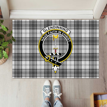 Glendinning Tartan Rubber Doormat with Family Crest L 60*90cm - Tartan Vibes Clothing