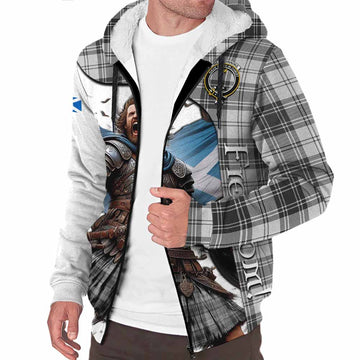 Glendinning Crest Tartan Sherpa Hoodie Inspired by the Freedom of Scottish Warrior Unisex S - Tartan Vibes Clothing