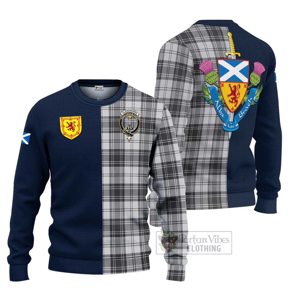 Glendinning Tartan Ugly Sweater Alba with Scottish Lion Royal Arm Half Style Unisex - Tartan Vibes Clothing
