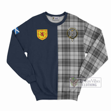 Glendinning Tartan Sweatshirt Alba with Scottish Lion Royal Arm Half Style Unisex - Tartan Vibes Clothing