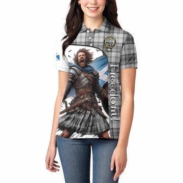 Glendinning Crest Tartan Women's Polo Shirt Inspired by the Freedom of Scottish Warrior Women - Tartan Vibes Clothing