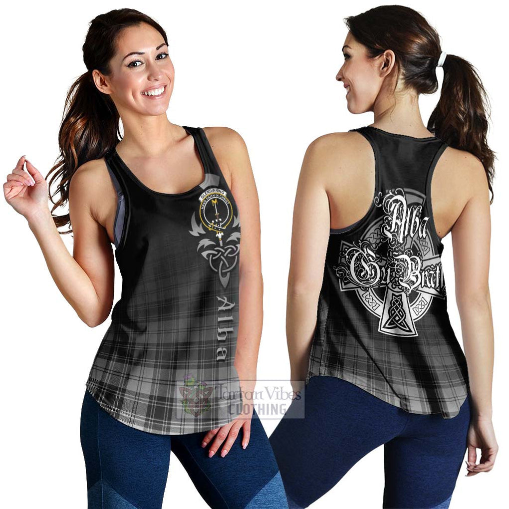 Glendinning Tartan Women's Racerback Tanks Featuring Alba Gu Brath Family Crest Celtic Inspired 4XL - Tartan Vibes Clothing
