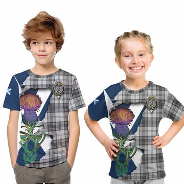 Tartan Vibes Clothing Glendinning Tartan Family Crest Kid T-Shirt Scottish Thistle Celtic Inspired