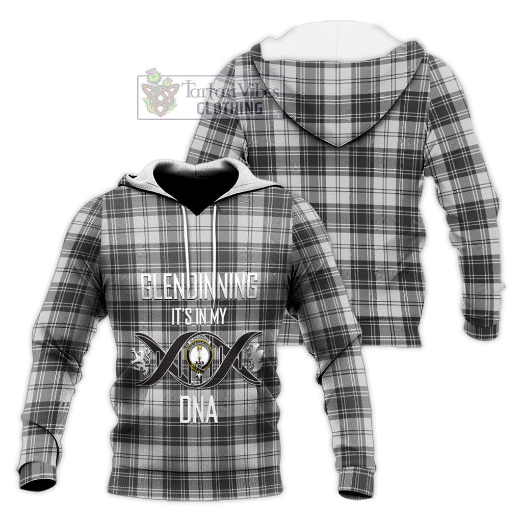 Glendinning Tartan Knitted Hoodie with Family Crest DNA In Me Style Unisex Knitted Pullover Hoodie - Tartan Vibes Clothing