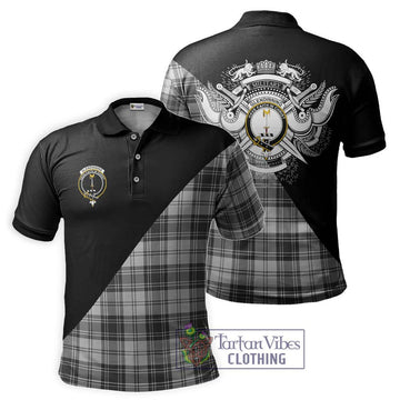 Glendinning Tartan Polo Shirt with Family Crest and Military Logo Style Kid - Tartan Vibes Clothing